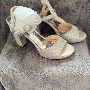 Sugar Silver Strappy Heels